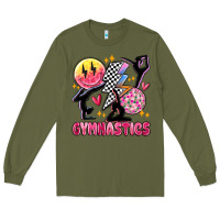 Army Green retro gymnastics Long Sleeve Tee - MaliasSmallBusiness