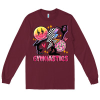 Burgundy retro gymnastics Long Sleeve Tee - MaliasSmallBusiness