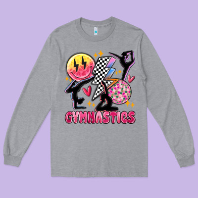 Retro Gymnastics Long Sleeve Tee Designed By Maliassmallbusiness