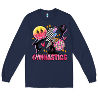 Navy retro gymnastics Long Sleeve Tee - MaliasSmallBusiness