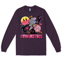 Plum retro gymnastics Long Sleeve Tee - MaliasSmallBusiness