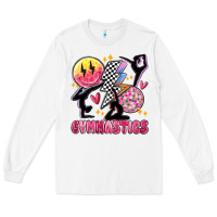 White retro gymnastics Long Sleeve Tee - MaliasSmallBusiness