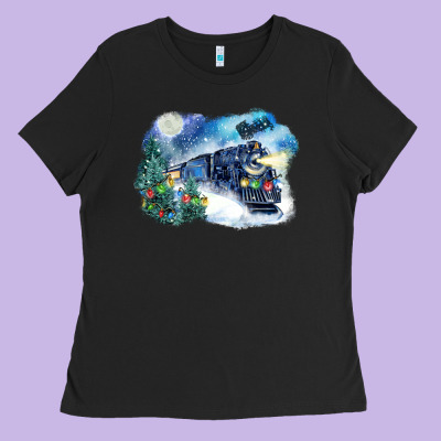 Polar Express Winter Ladies Tee Designed By Fadigitalartstudio