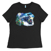 Black polar express winter Ladies Tee - FaDigitalArtStudio