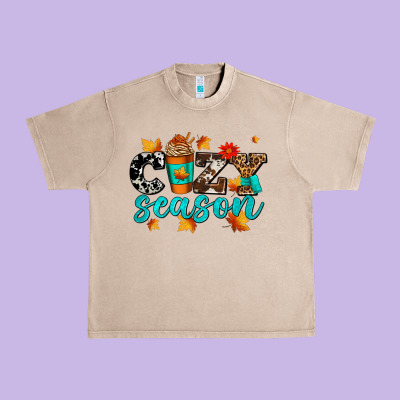 Cozy Season With Coffee Cup Urban Heavy Tee Designed By Adodesignshop