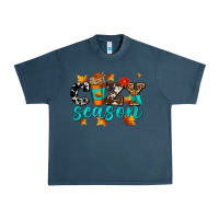 Midnight Navy cozy season with coffee cup Urban Heavy Tee - AdoDesignShop