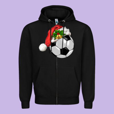 Christmas Sports Zipper Hoodie Designed By Barkaloodesign