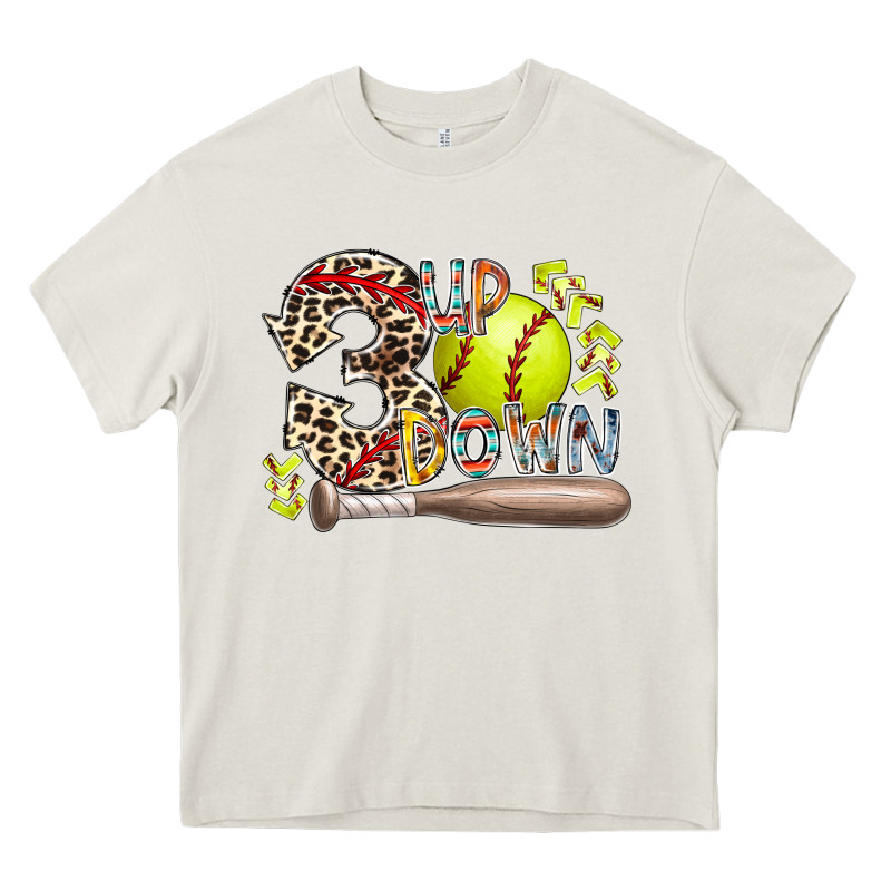 Three Up Down Softball Heavy Core Tee by RacoonDesign | Teevron