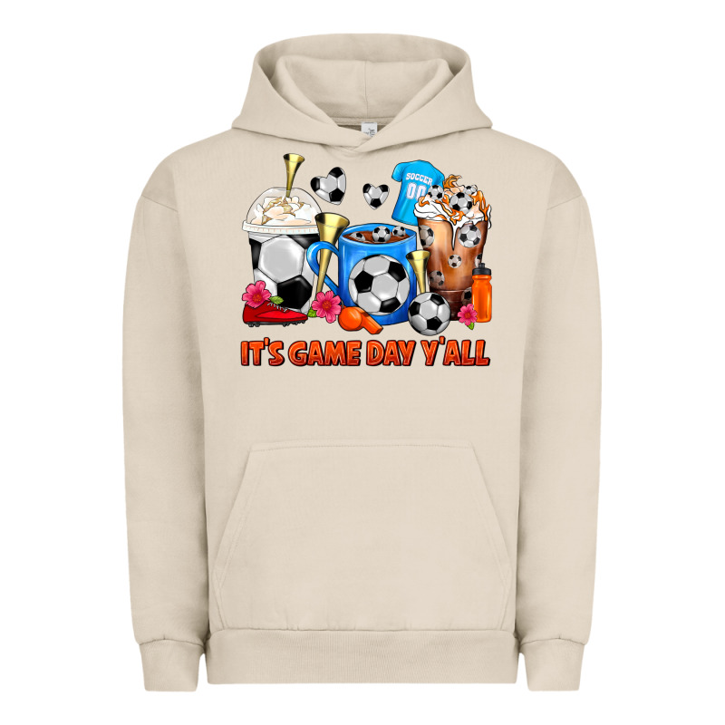 It's Game Day Y'all Soccer Coffee Cups Urban Hoodie by FaDigitalArtStudio | Teevron