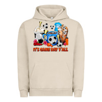 Pigment French Oak It's Game Day Y'all Soccer Coffee Cups Urban Hoodie - FaDigitalArtStudio