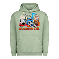 Pigment Oil Green It's Game Day Y'all Soccer Coffee Cups Urban Hoodie - FaDigitalArtStudio