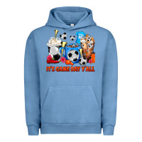 Pigment Pebble Blue It's Game Day Y'all Soccer Coffee Cups Urban Hoodie - FaDigitalArtStudio