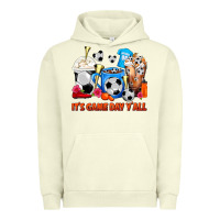 Pigment Pistachio It's Game Day Y'all Soccer Coffee Cups Urban Hoodie - FaDigitalArtStudio