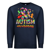 Navy Autism Awareness Premium Sweatshirt - NancyCooperArtShop