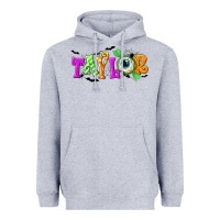 Heather Grey Personalized Halloween Heavyweight Hoodie - NancyCooperArtShop