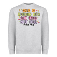 Heather Grey god is within her she will not fall Heavyweight Sweatshirt - MaliasSmallBusiness