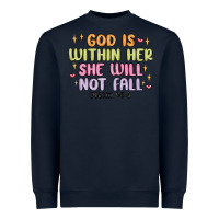 Navy god is within her she will not fall Heavyweight Sweatshirt - MaliasSmallBusiness