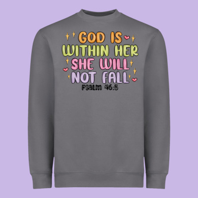 God Is Within Her She Will Not Fall Heavyweight Sweatshirt Designed By Maliassmallbusiness