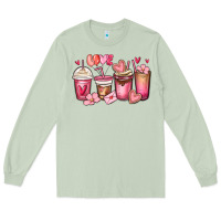 Matcha valentines day coffee cups Long Sleeve Tee - MaliasSmallBusiness