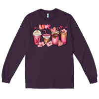 Plum valentines day coffee cups Long Sleeve Tee - MaliasSmallBusiness