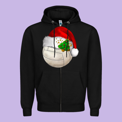 Christmas Sports Zipper Hoodie Designed By Barkaloodesign