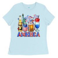 Baby Blue 4th of July American drinks America Ladies Tee - Neo Western