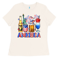 Bone 4th of July American drinks America Ladies Tee - Neo Western