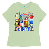 Matcha 4th of July American drinks America Ladies Tee - Neo Western