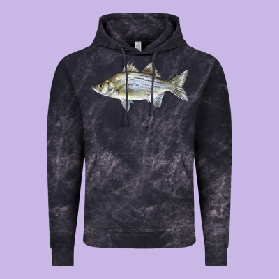 White Bass Fish Illustrations Vintage Hoodie Designed By Lillyallendesigns