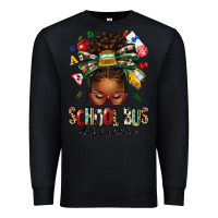 Black school bus driver afro messy bun Premium Sweatshirt - texasbilliewilder