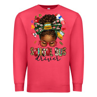 Cardinal school bus driver afro messy bun Premium Sweatshirt - texasbilliewilder
