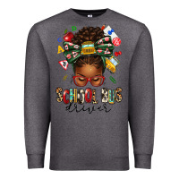 Charcoal Heather school bus driver afro messy bun Premium Sweatshirt - texasbilliewilder