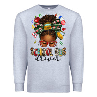 Heather Grey school bus driver afro messy bun Premium Sweatshirt - texasbilliewilder