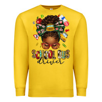 Lemon school bus driver afro messy bun Premium Sweatshirt - texasbilliewilder