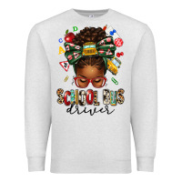 Oatmeal Heather school bus driver afro messy bun Premium Sweatshirt - texasbilliewilder