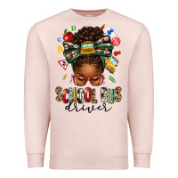 Pale Pink school bus driver afro messy bun Premium Sweatshirt - texasbilliewilder