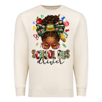 Sandshell school bus driver afro messy bun Premium Sweatshirt - texasbilliewilder