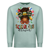 Seafoam school bus driver afro messy bun Premium Sweatshirt - texasbilliewilder