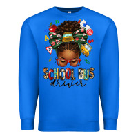 True Royal school bus driver afro messy bun Premium Sweatshirt - texasbilliewilder