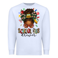 White school bus driver afro messy bun Premium Sweatshirt - texasbilliewilder