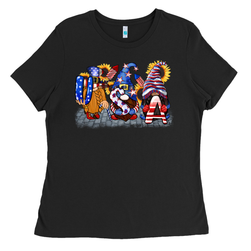 Usa 4th Of July Gnomes  4th Of July Ladies Tee by CowGirlArtShop | Teevron