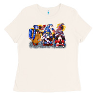 Bone USA 4th of July gnomes  4th of july Ladies Tee - CowGirlArtShop
