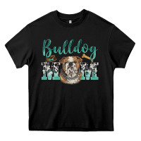 Black bulldog mom Heavy Core Tee - BarkalooDesign