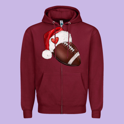 Christmas Sports Zipper Hoodie Designed By Barkaloodesign
