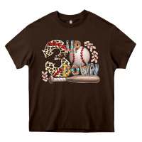 Chocolate Brown three up down Heavy Core Tee - RacoonDesign