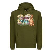 Army Green Easter vibes Easter Day Premium Hoodie - HowdyJamesFarm