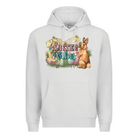 Dove Grey Easter vibes Easter Day Premium Hoodie - HowdyJamesFarm