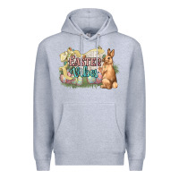 Heather Grey Easter vibes Easter Day Premium Hoodie - HowdyJamesFarm