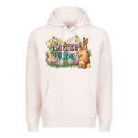 Pale Pink Easter vibes Easter Day Premium Hoodie - HowdyJamesFarm
