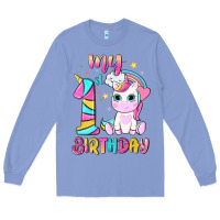 Colony Blue my 1 st birthday with little cute unicorn Long Sleeve Tee - NancyCooperArtShop